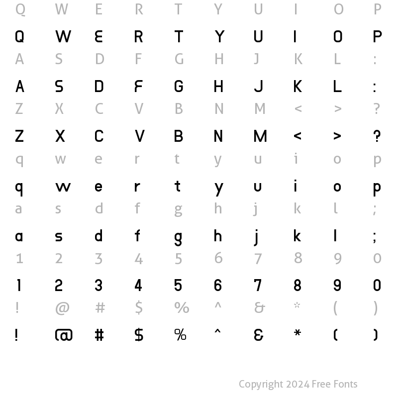 Character Map of DustHome Medium