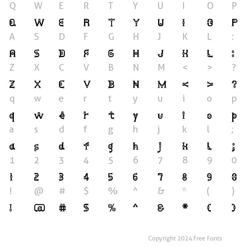 Character Map of DustHomeMan Medium