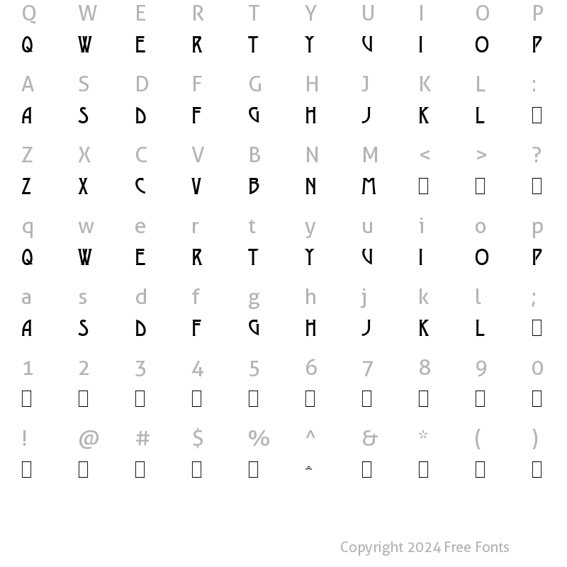 Character Map of Dustine Solid Regular