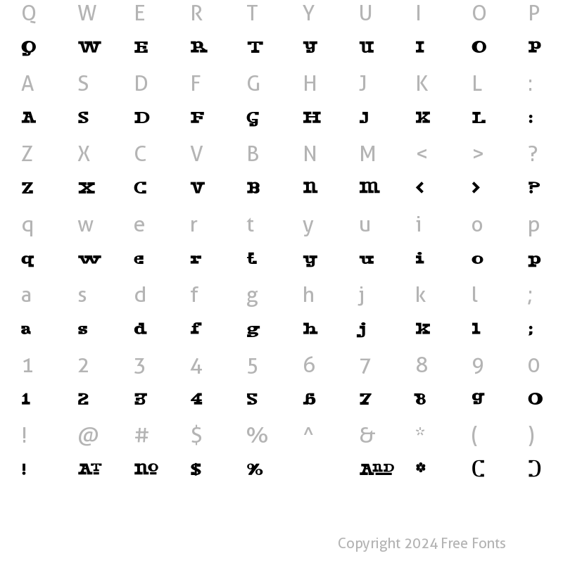 Character Map of DustPiece Regular