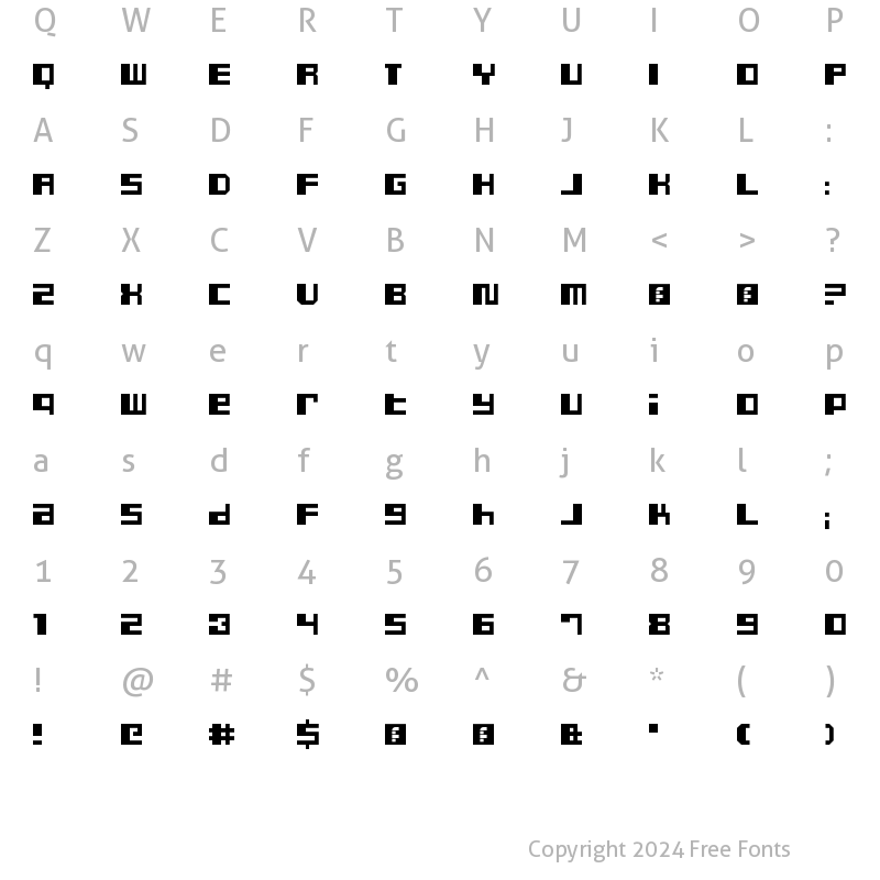 Character Map of Dusty Pro Regular