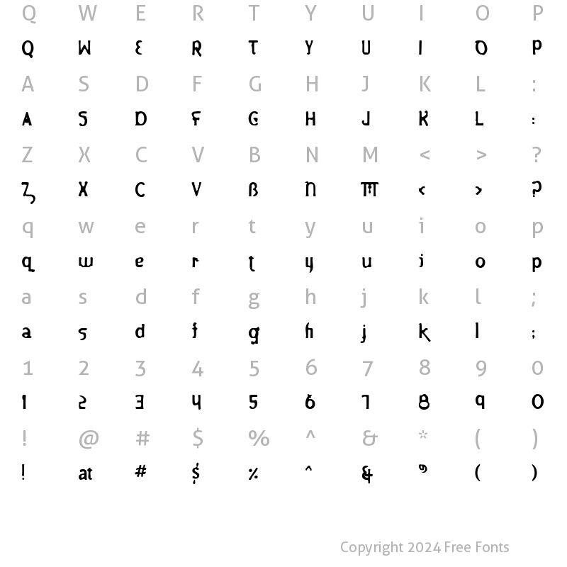 Character Map of DutchTreat Regular