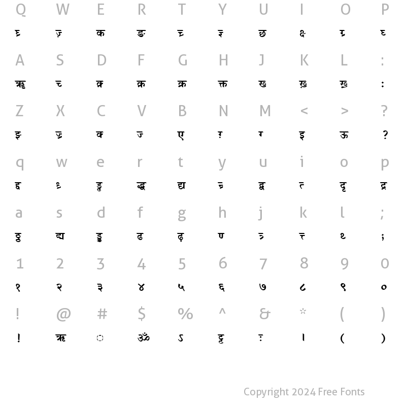 Character Map of DV-TTSurekh Bold