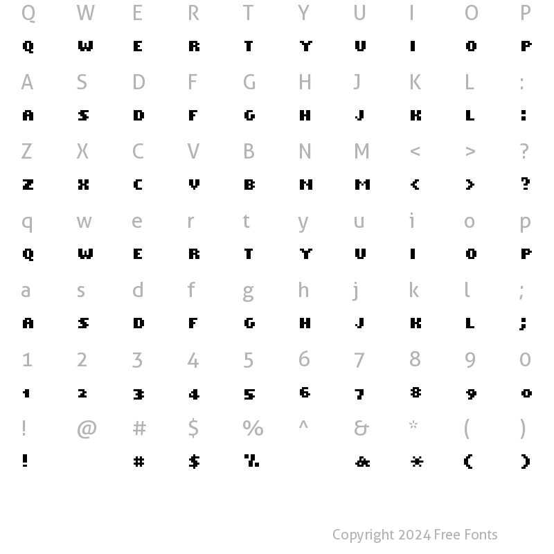 Character Map of Dwarf FatOldStyleDigits Regular