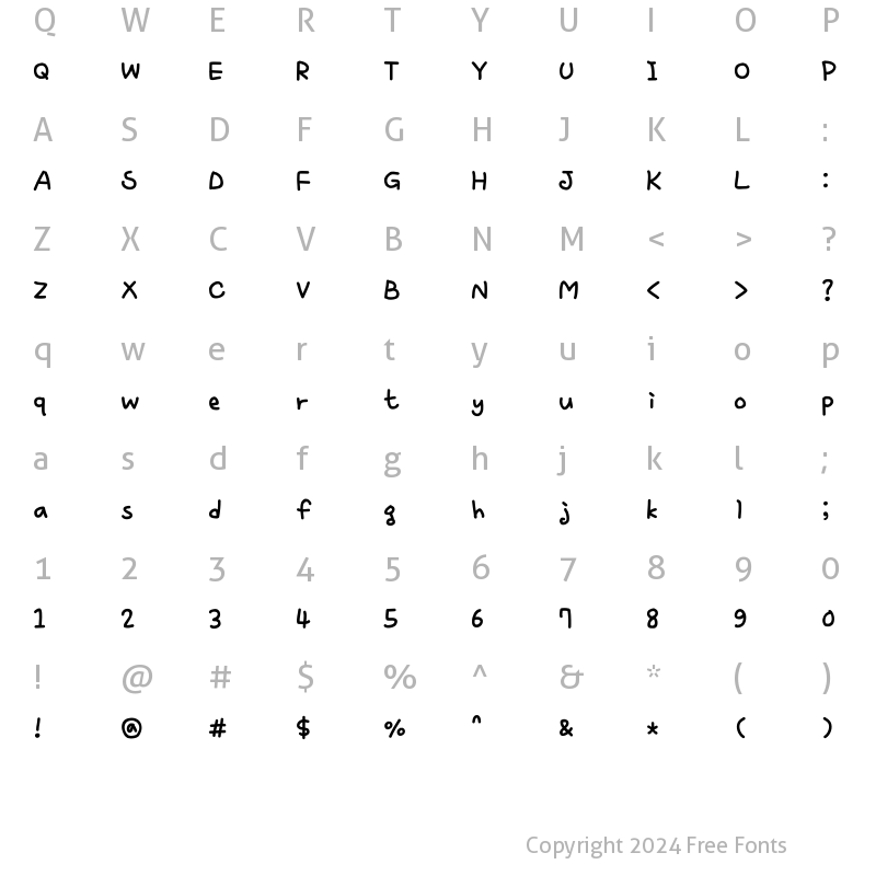 Character Map of DXkamjikbalral Regular