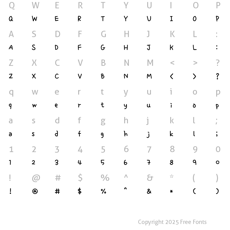 Character Map of DXSingleday Regular