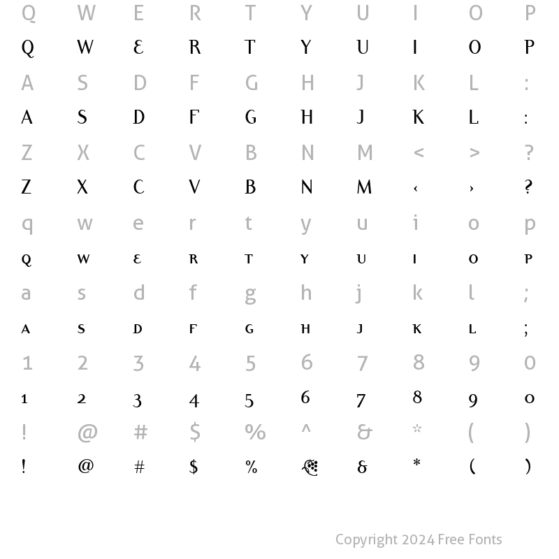 Character Map of DyadisMdSCITC TT Medium