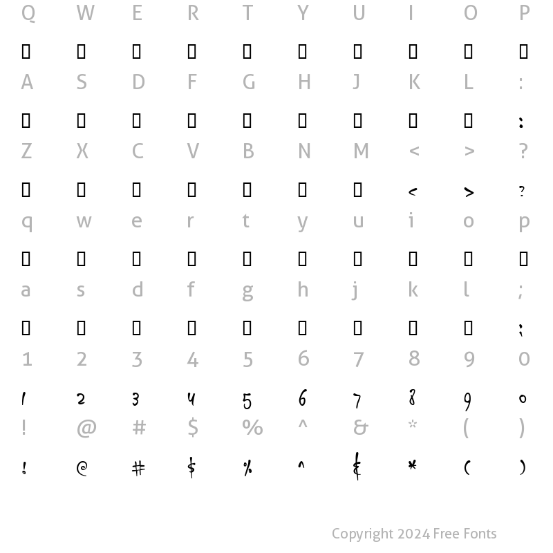 Character Map of Dybbuk Regular