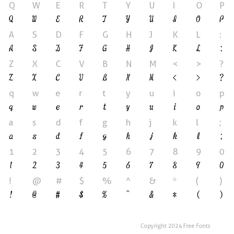 Character Map of ?e?` ???M?s???l Regular