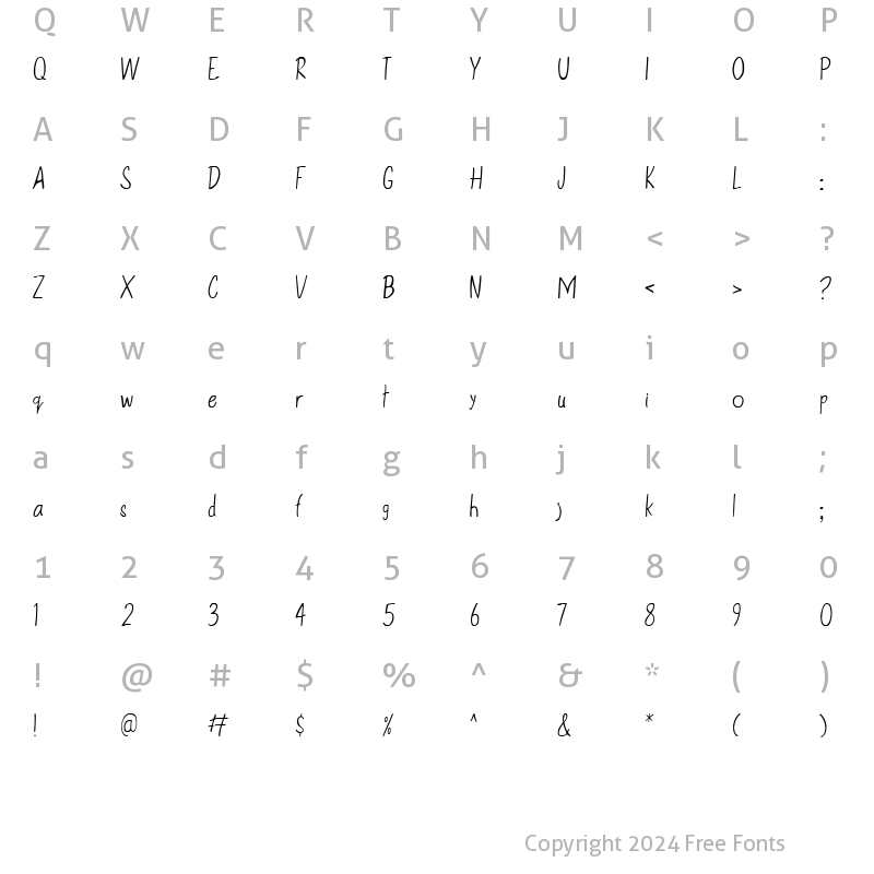 Character Map of Eadfrith Regular