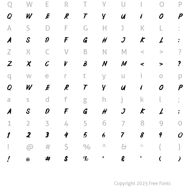 Character Map of EAGLE THUNDER Regular