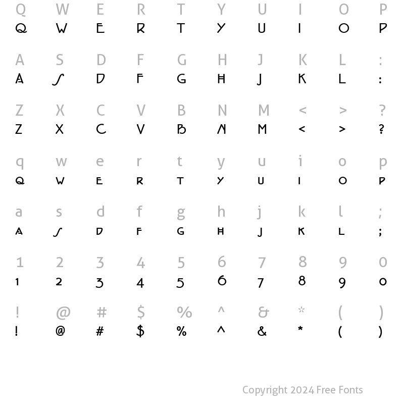 Character Map of EaglefeatherSmallCaps Bold