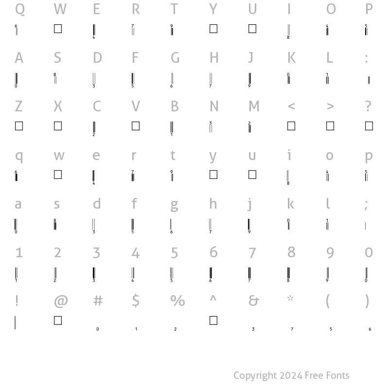 Character Map of EanBwrP36Tt Normal