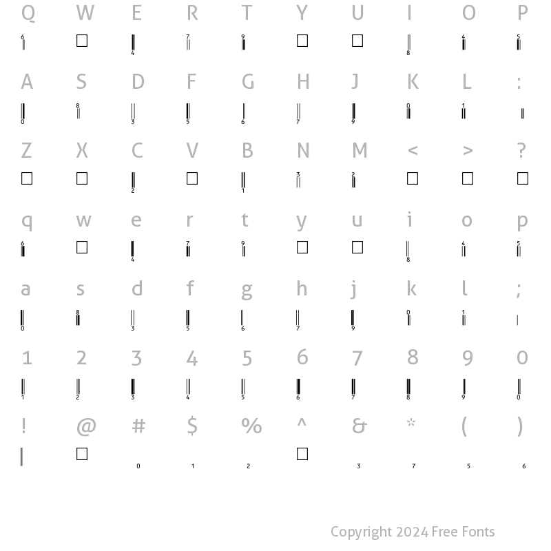 Character Map of EanP36Tt Normal