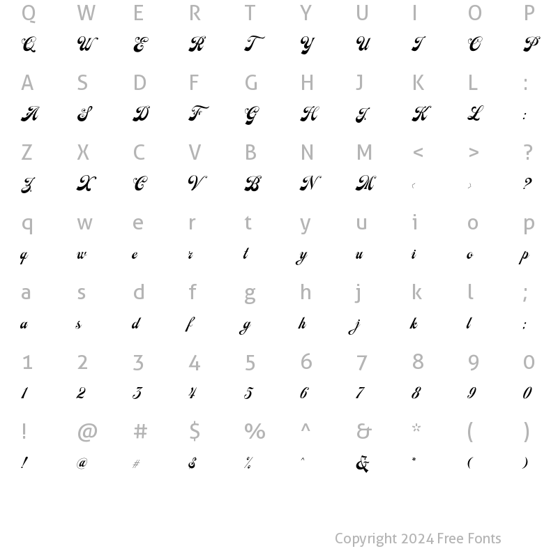 Character Map of Earthgate DEMO Regular