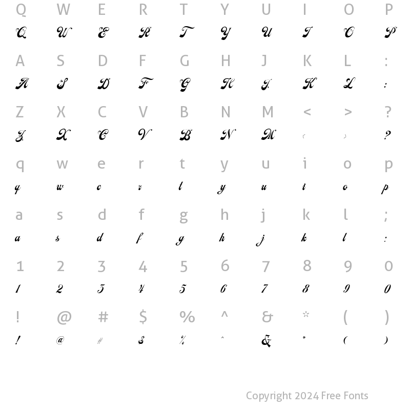 Character Map of Earthgate Regular