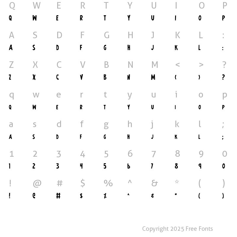 Character Map of Earth's Mightiest Bold Bold