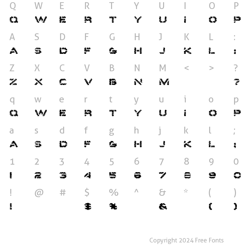 Character Map of Earthwater Regular