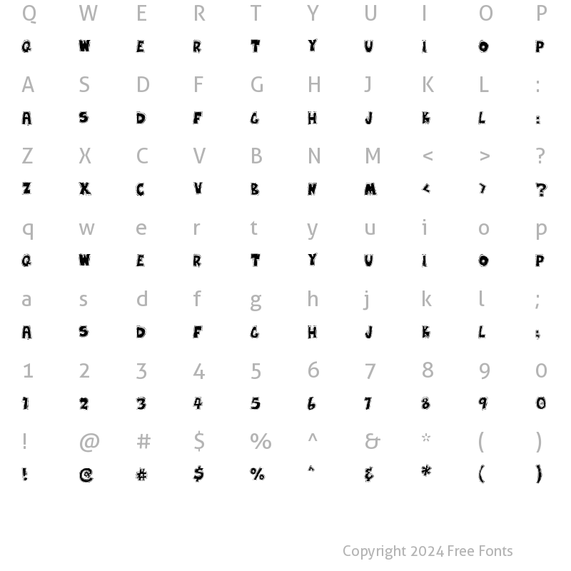 Character Map of Earwax Wit Regular