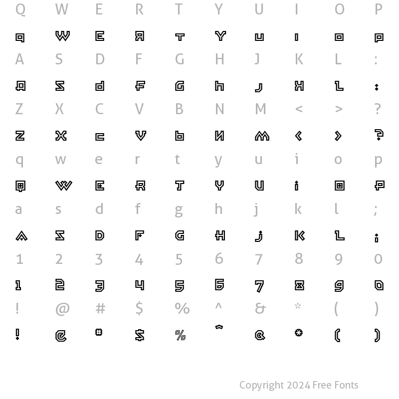 Character Map of East Bloc ICG Open Alt Regular