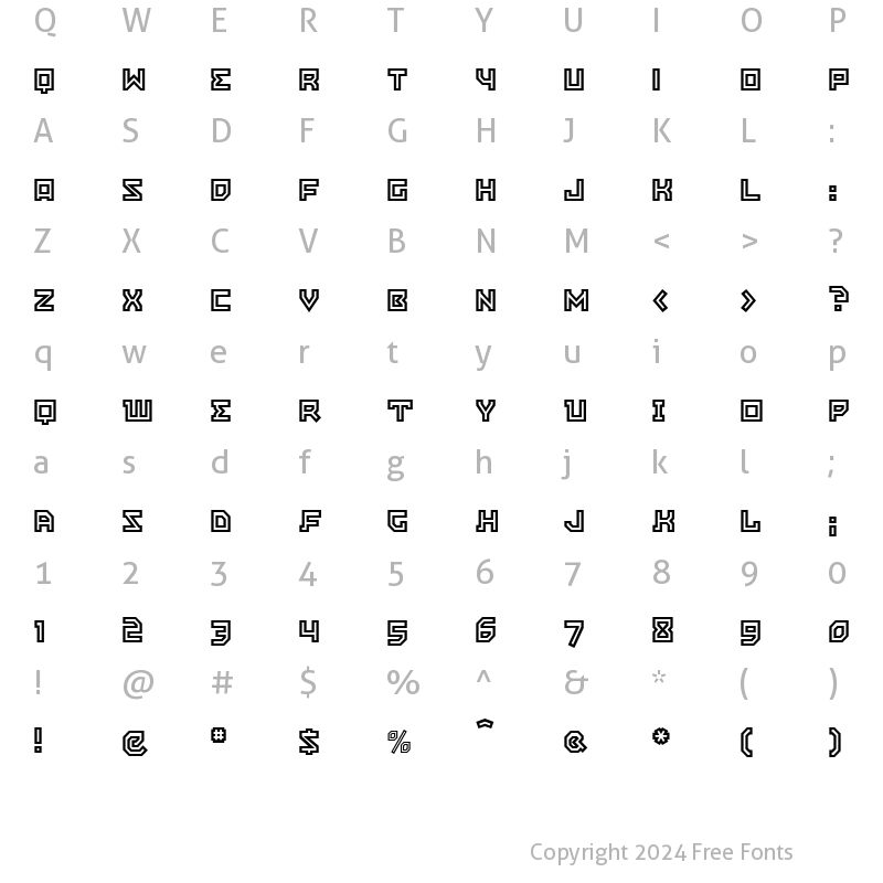 Character Map of East Bloc ICG Open Regular