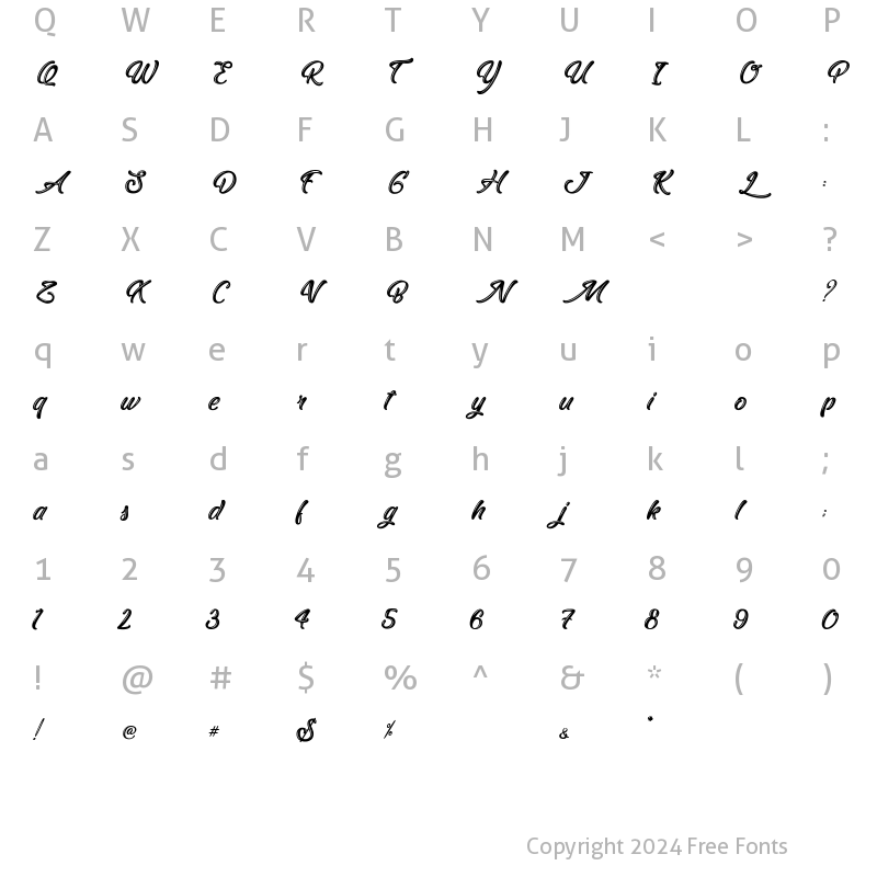 Character Map of East Octopus Regular