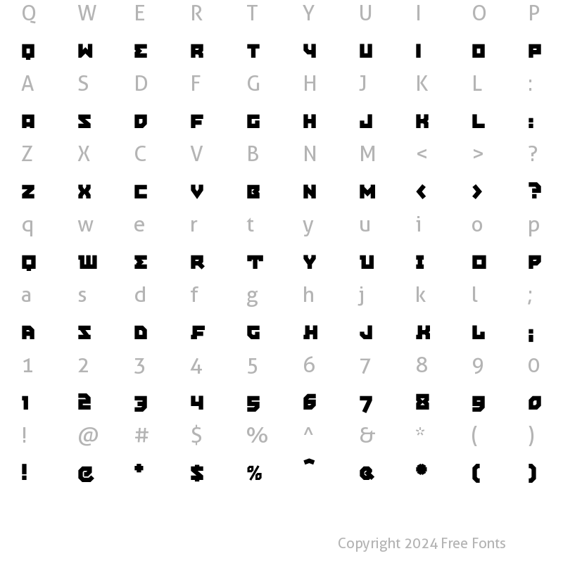 Character Map of EastBlocICG Closed Regular