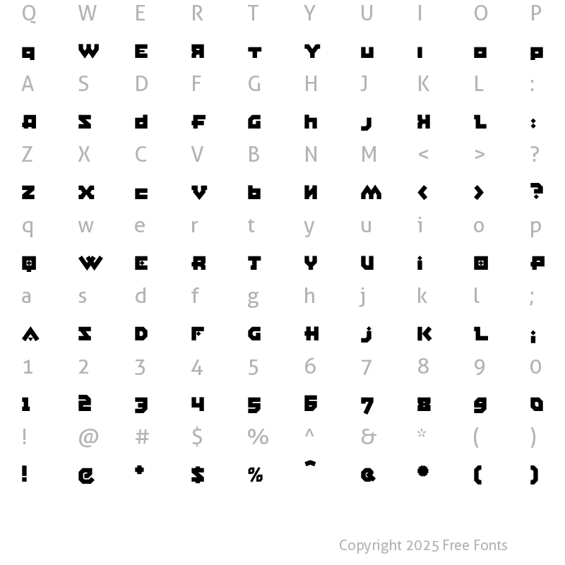 Character Map of EastBlocICG ClosedAlt Regular