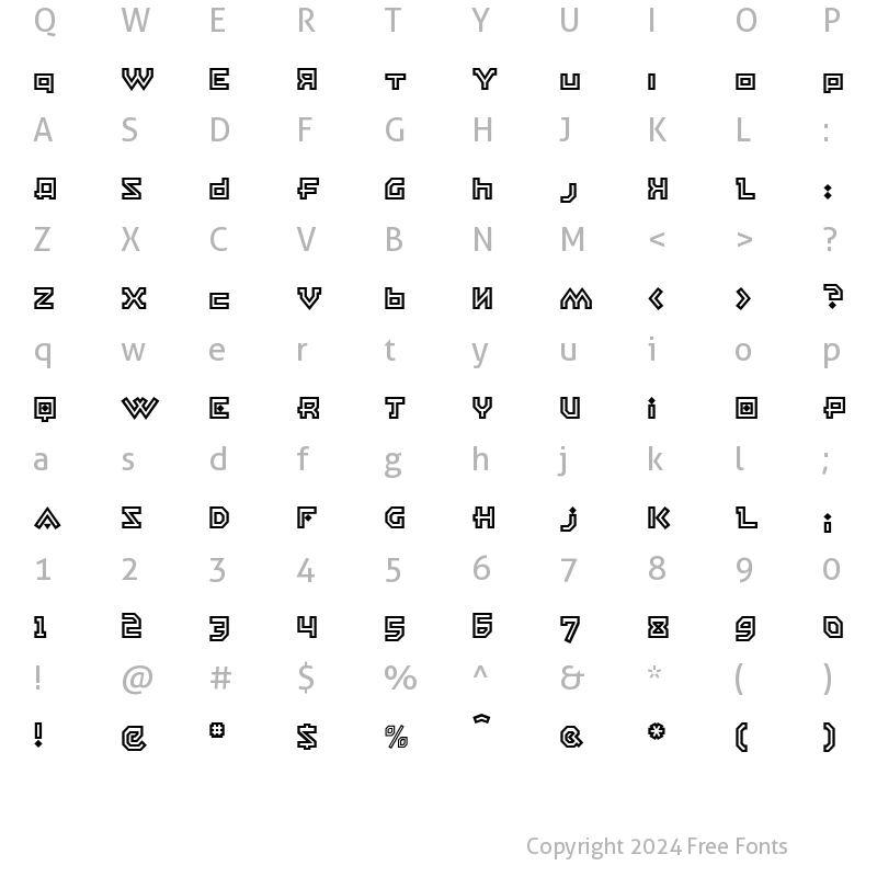 Character Map of EastBlocICG OpenAlt