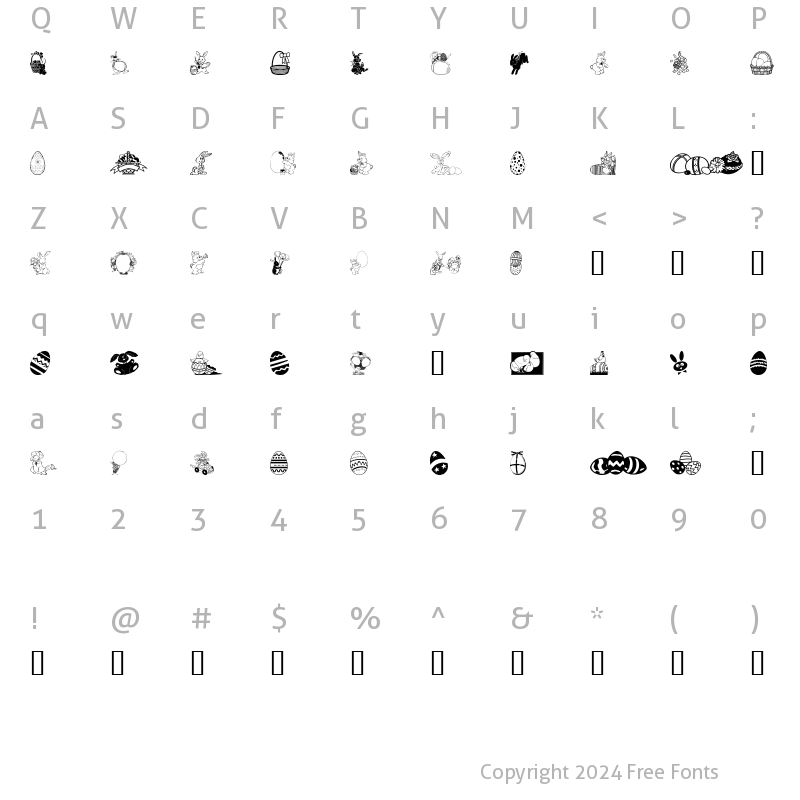 Character Map of Easter art Regular