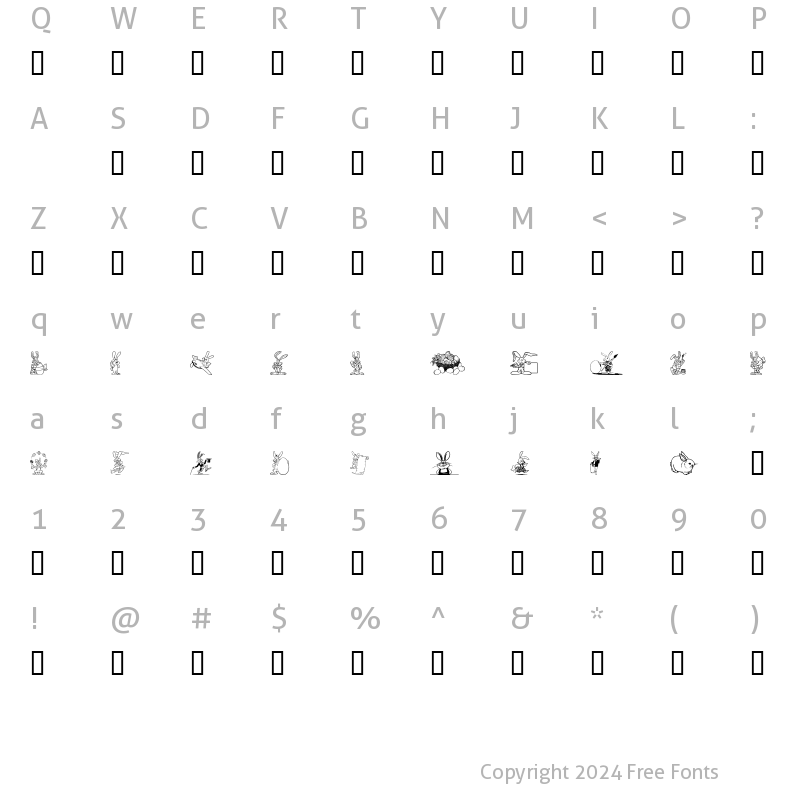 Character Map of Easter Bunny Regular