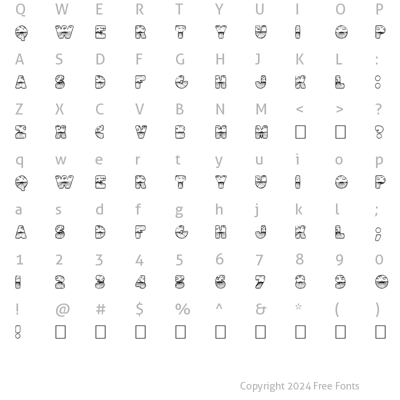 Character Map of Easter Sunrise Regular