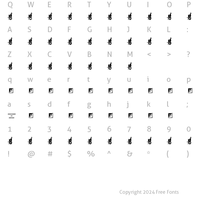 Character Map of EasterGirl Regular