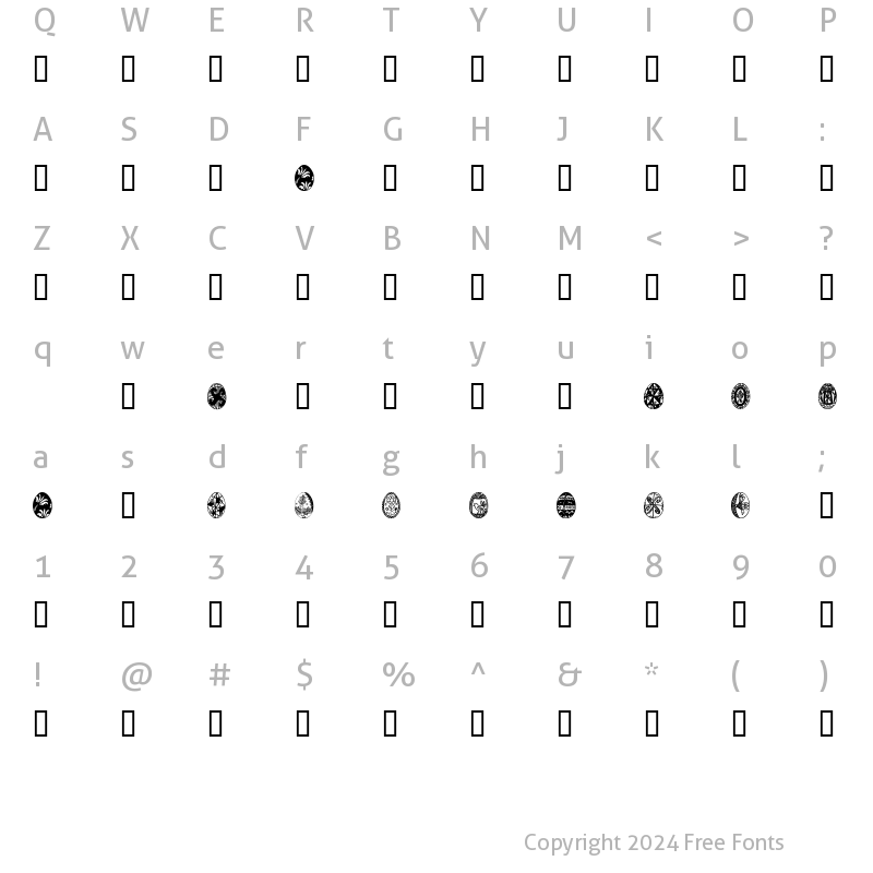 Character Map of EasterTime Regular