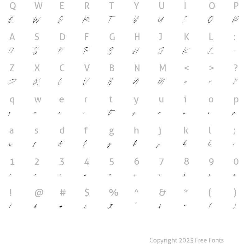 Character Map of Eastpoint Regular