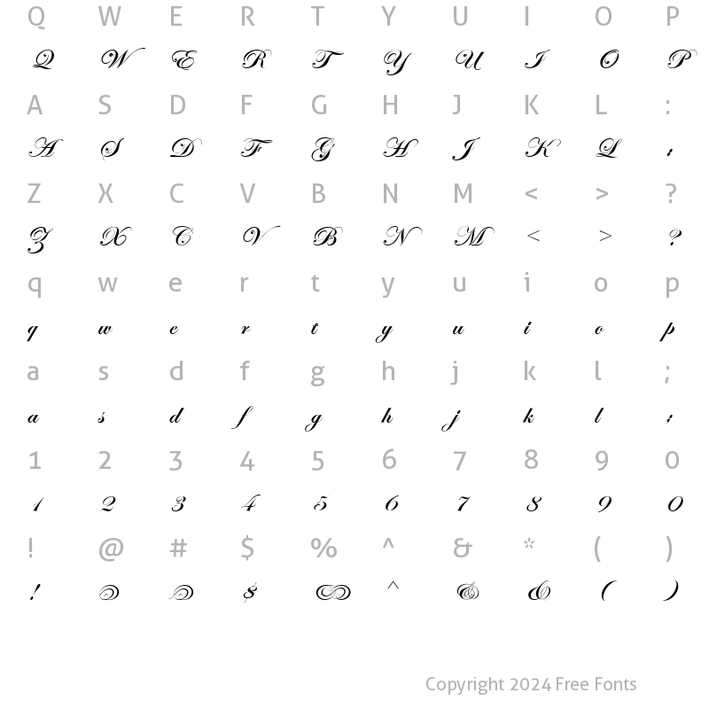 Character Map of Easy Street  Alt EPS Bold