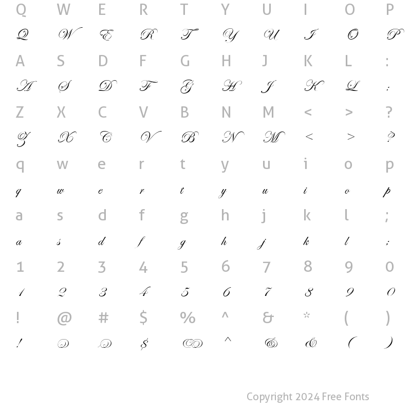 Character Map of Easy Street Alt EPS Regular