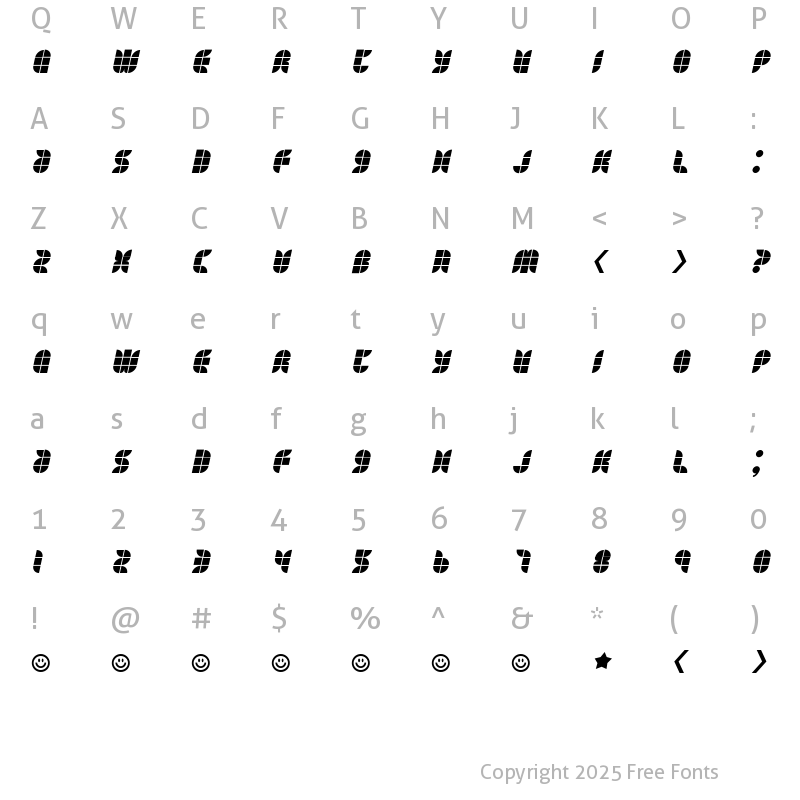 Character Map of Eat your heart out Regular