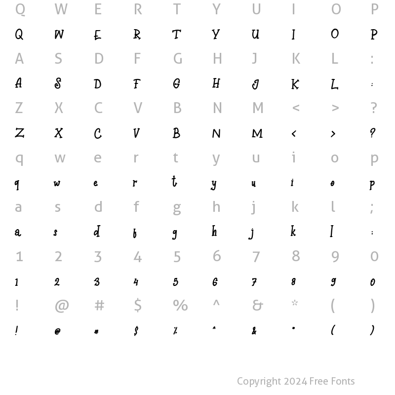 Character Map of Eathoc Regular