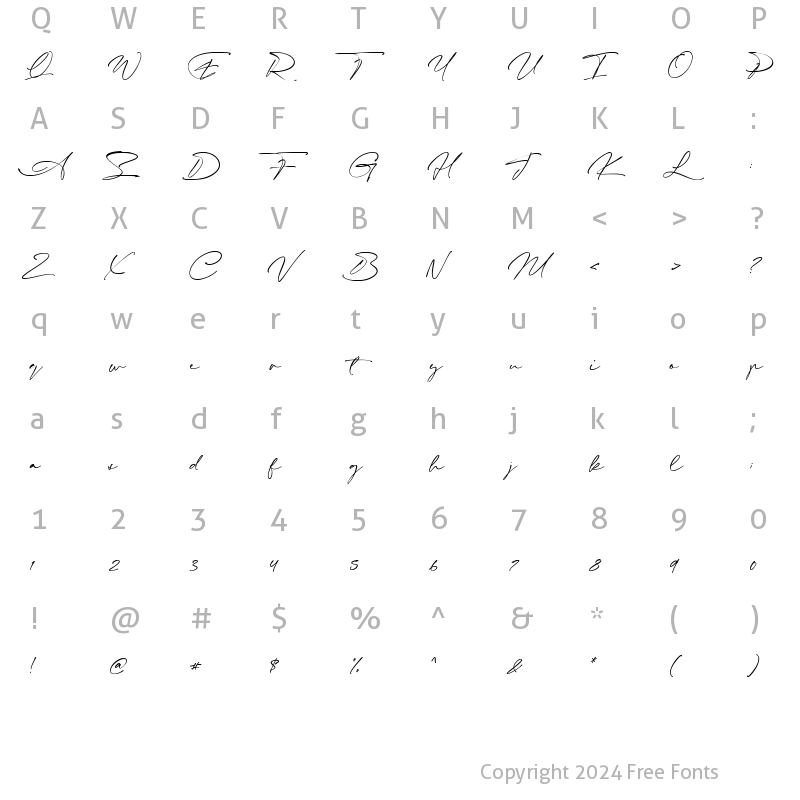 Character Map of Eaton Regular