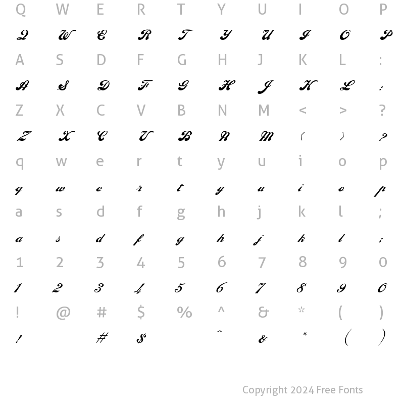 Character Map of EborScript Regular