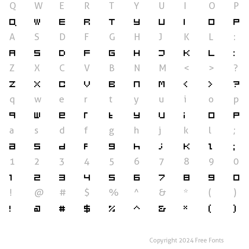 Character Map of Eboy EXTAlpha Regular