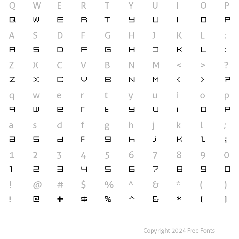 Character Map of Eboy EXTBeta Regular