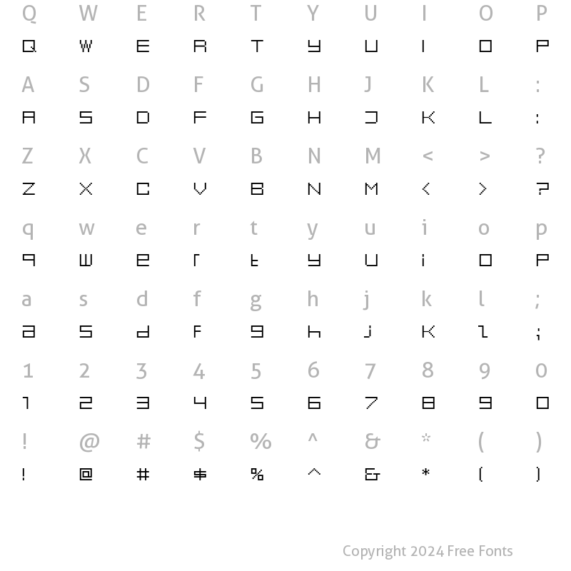 Character Map of Eboy EXTGamma Regular