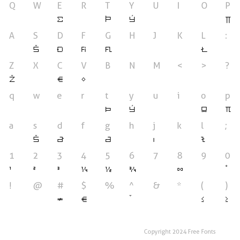 Character Map of Eboy EXTGammaExpert Regular