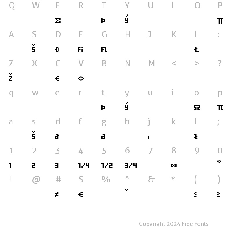 Character Map of Eboy REGAlphaExpert Regular