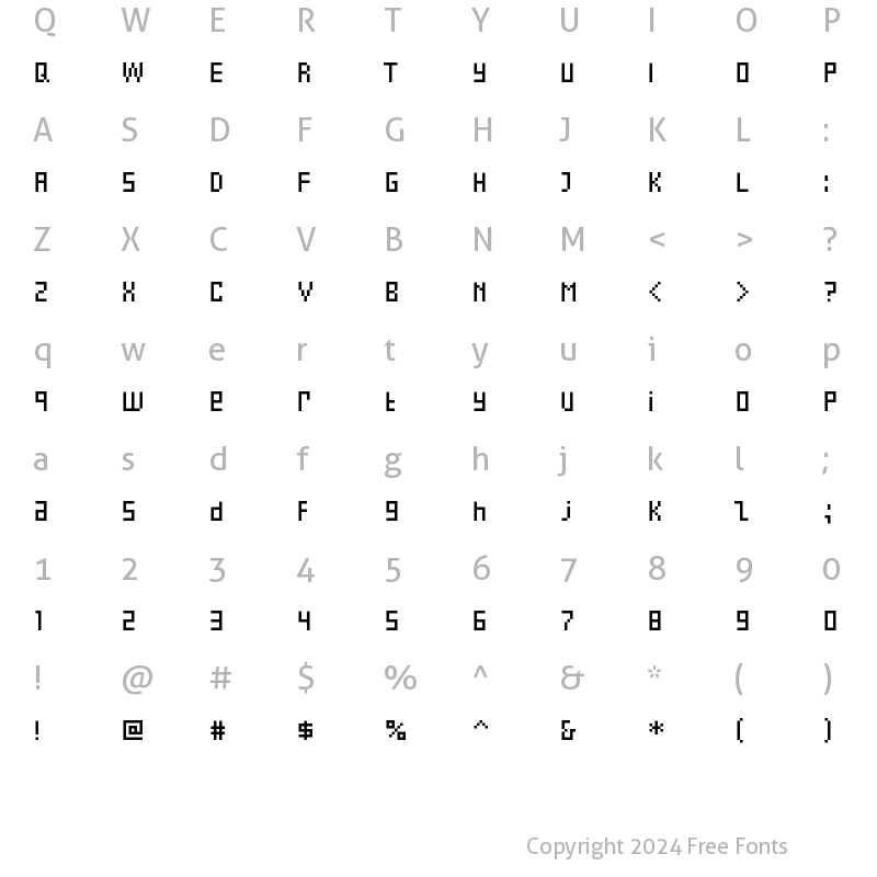 Character Map of Eboy REGBeta Regular