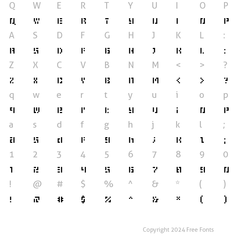 Character Map of Eboy TNTAlpha Regular