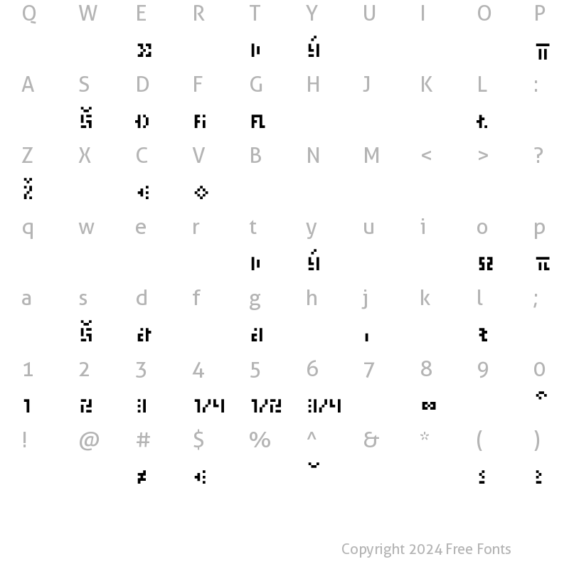 Character Map of Eboy TNTAlphaExpert Regular