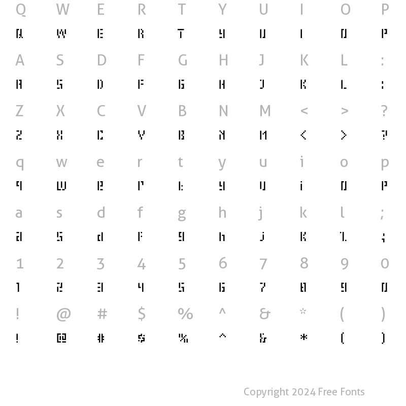 Character Map of Eboy TNTBeta Regular